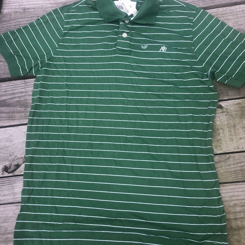 Aeropostale green striped polo shirt